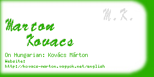 marton kovacs business card