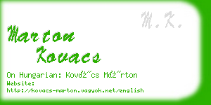 marton kovacs business card